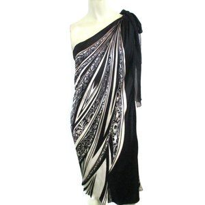 Just Cavalli Black and White One-Shoulder Dress
